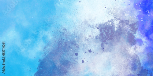 Watercolor abstract bright colorful textural background handmade. Watercolor deep blue background with subtle watercolor washes and small bright accents resembling the glow of stars on a frosty night	