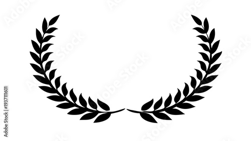 Laurel Wreath Silhouette Vector Icon for Victory Award and Achievement Branding