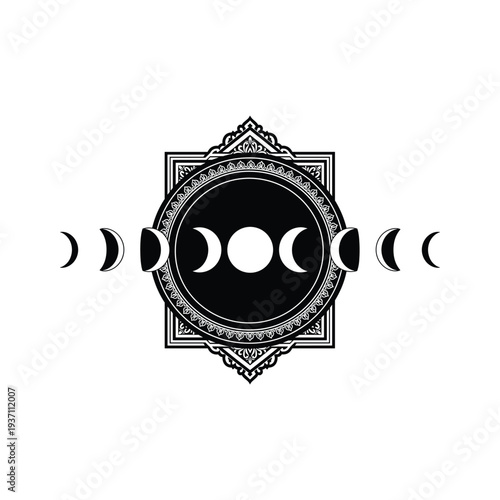 Moon Phases Symbol Mandala Commercial Art