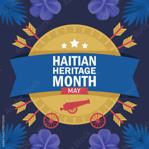 Haitian Heritage Month background. Holiday concept. For background, banner, placard, card, and poster design, vector illustration.