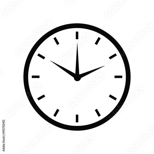 Simple Analog Clock Face Illustration