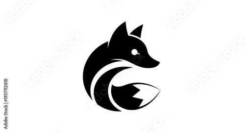 Stylized fox graphic on white