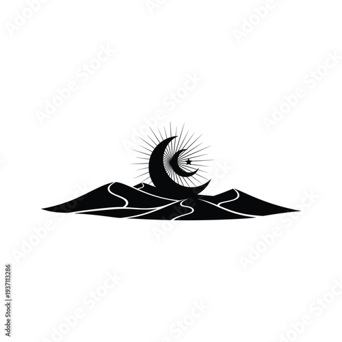 Moon Desert Night Symbol Commercial