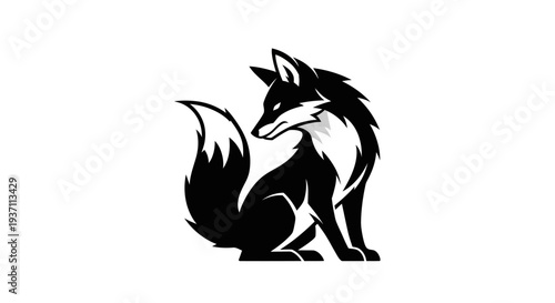 Stylized fox illustration on white background