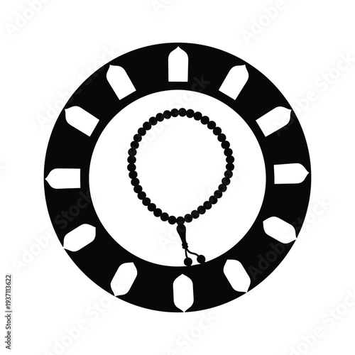 Prayer Beads Islamic Icon Spiritual Circle Commercial Graphic