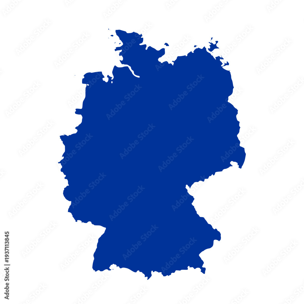 Fototapeta premium Germany blue map. Map of Germany vector. Germany map on white background