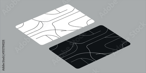 Two puzzle pieces with cracked patterns on white and black backgrounds