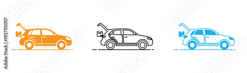 Electric vehicle charging station icons