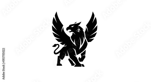 Stylized griffin illustration on white background