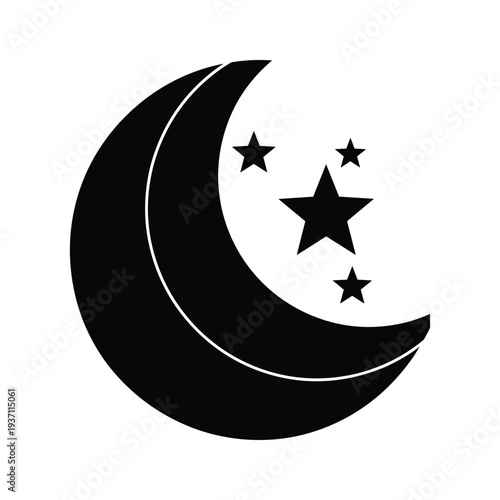 Crescent Moon Stars Night Sky Commercial
