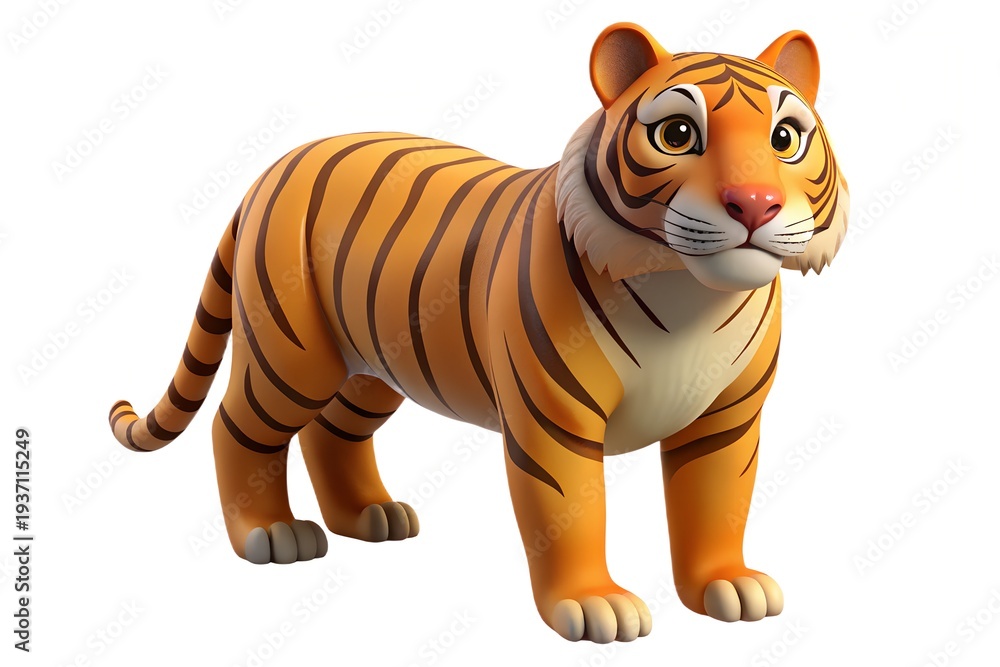 Obraz premium tiger cartoon isolated on white
