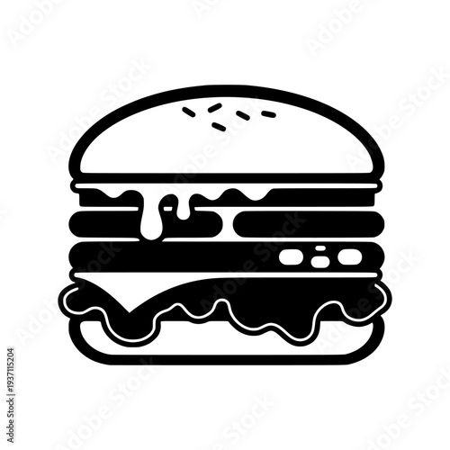 Burger Fast Food Silhouette Vector