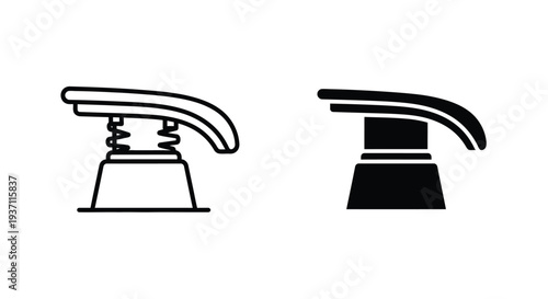 Two black and white illustrations of a vintage telephone handset