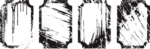 grunge distressed rectangular frames set with rough textures and vintage scratched design