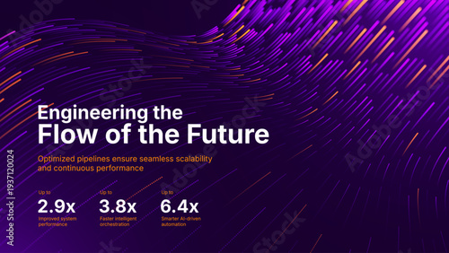 Futuristic Digital Streaks Emerge From Darkness, Representing AI-Powered Data Flow. Neon-Lit Optic Fiber Lines Create Dynamic Energy For 5G, Internet and Tech Media.