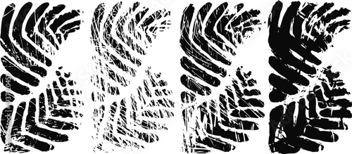 Abstract black and white fern leaf pattern texture for fabric or wallpaper design