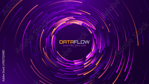 Futuristic Digital Data Flow with Glowing Light Paths. AI and Broadband Technology Visual for Science and Innovation Content. High-Speed Light Streams in a Tech Network Design.