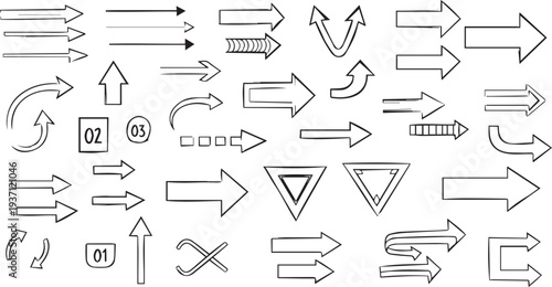 A collection of various arrow symbols and shapes for navigation and direction