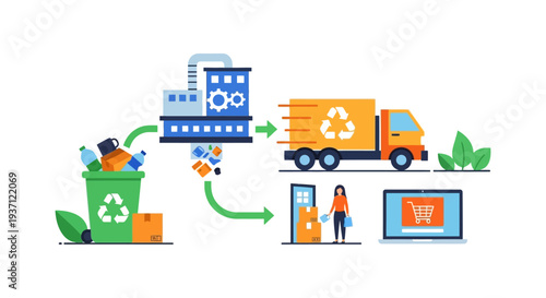 Circular Economy Supply Chain with Recycling and E-commerce Delivery