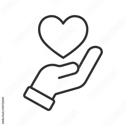 Healthcare care support icon in line design. care, heart, support, help, medical, compassion, healthcare on white background vector. care editable stroke icon