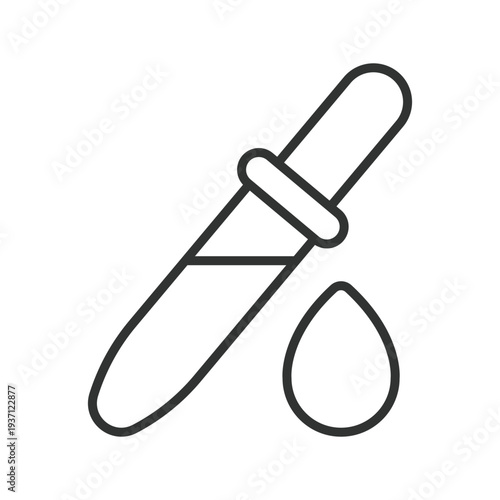 Blood test pipette icon in line design. pipette, blood, laboratory, medical, test, analysis, research on white background vector. laboratory editable stroke icon