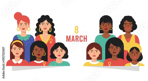 Celebrating International Women's Day with diverse group of women  