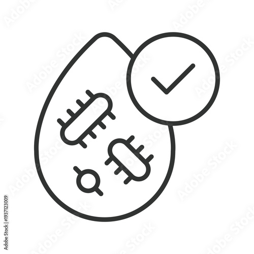 Clean blood test icon in line design. blood, bacteria, medical, test, laboratory, analysis, healthcare on white background vector. blood editable stroke icon