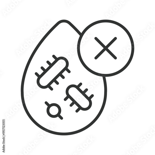 Infected blood test icon in line design. blood, bacteria, infection, medical, test, laboratory, analysis on white background vector. blood editable stroke icon