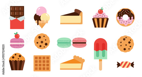 Assorted colorful desserts collection