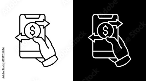 Transfer White Icon Set Design