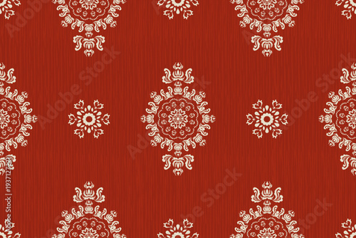 seamless brandy red damask pattern