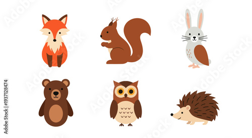 Cartoon forest animals illustration