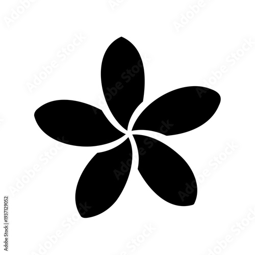 Elegant Silhouette of a Five Petaled Flower in Black and White Contrast
