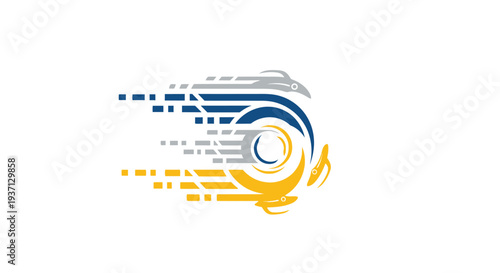 Abstract Colorful Swirling Logo Design Element.