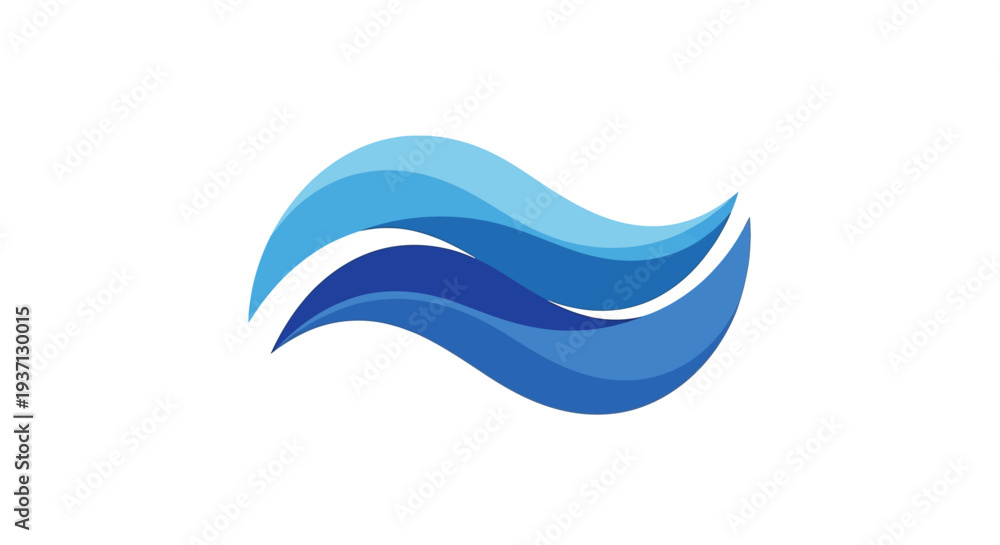 Fototapeta premium Blue Wave Graphic Design Element Illustration.