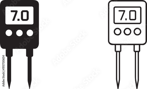 Premium digital soil pH meter icon.