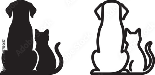 Premium cat and dog pet icon.