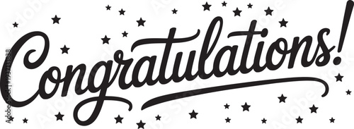 Congratulations message with stars celebration greeting