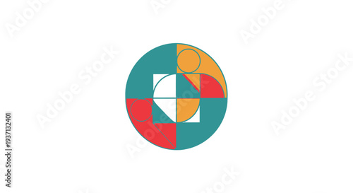 Colorful Pie Chart Graphic Illustration.