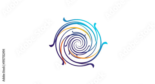 Colorful Spiral Swirl Abstract Logo Design.