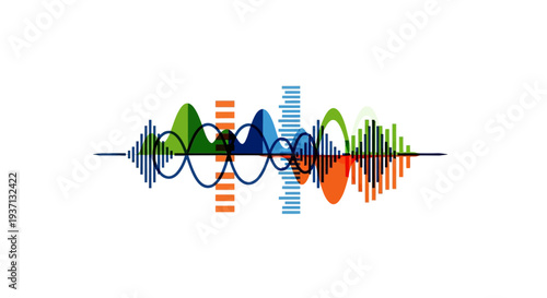 Colorful Sound Wave Equalizer Graphic Design.