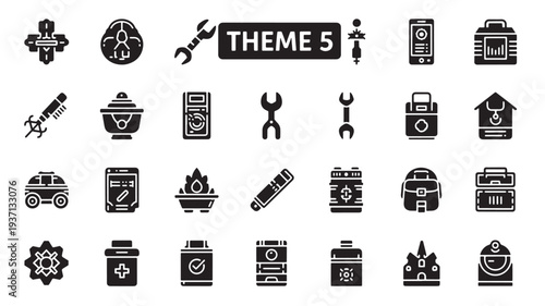 Set of 25 industrial icons vector