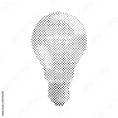 Canvastavla Light bulb icon made of halftone dots, symbolizing idea and innovation