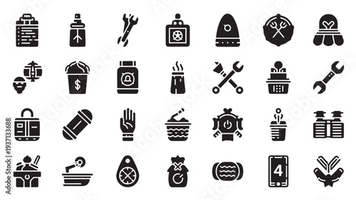 Set of 25 industrial icons vector