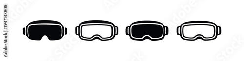 Virtual Reality (VR) Goggles Icon Set in Various Styles