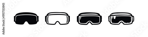 Modern Virtual Reality (VR) Headset Icons Collection