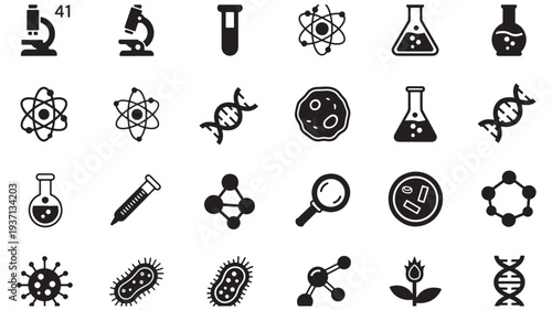 Set of 20 science icons vector
