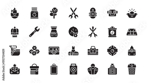 Set of 25 industrial icons vector
