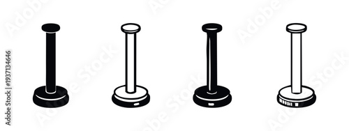 Coffee Stirrer or Stirring Rod Icon Set. Barista Accessory Vector Silhouette and Outline Collection.