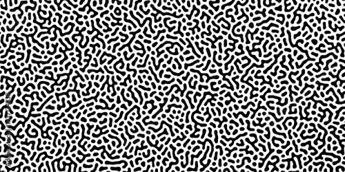 Abstract truing organic wallpaper Turing reaction diffusion monochrome seamless pattern .Monochrome Turing reaction background .Natural seamless line pattern. Linear design with biological shapes